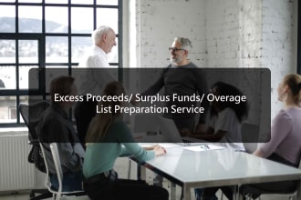 research surplus excess funds and generate list