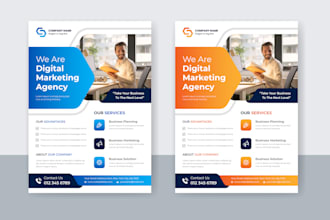 design flyer for business, real estate, gym, corporate, cleaning, medical, tax