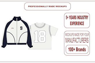 design streetwear clothing mockups and tech packs for you