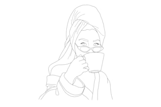 draw a line art illustration for you 24 hours
