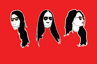 draw minimalist vector cartoon portrait of you