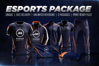 design an esports jersey hoodie and jacket package