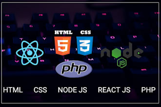 create your website in html css javascript node js react js