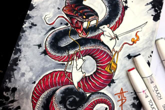create new tradition tattoo design for you