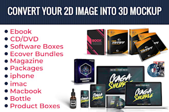 design 3d mockup book cover, software box, product box, album cover and mockup