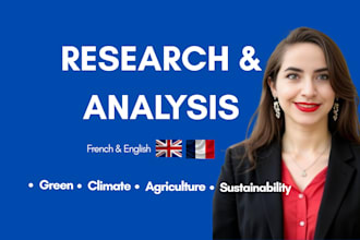 research and analyze in climate change, agriculture, and farming