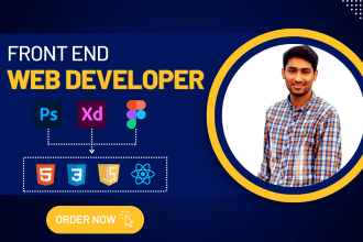 do frontend web development in HTML CSS bootstrap and react