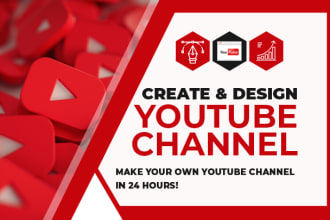 create and setup youtube channel with art, seo, intro, outro