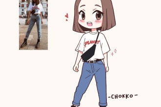 draw you chibi kawaii cute art style anime