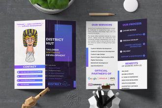 do trifold brochure design, banner design, leaflet and flyers