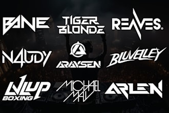 design dj, music, band, metal, edm, or custom font logo