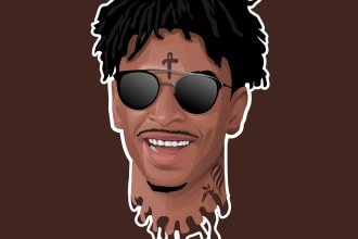 make your face into a cartoon vektor art portrait