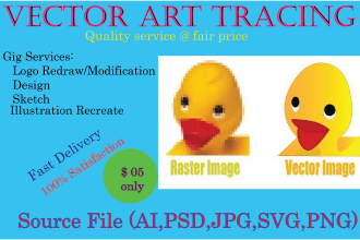 do vector tracing of any image,sketch , logo , character professionaly