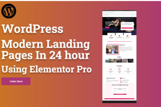 create modern wordpress landing page in 24 hour