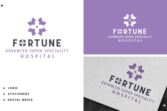 do modern medical dental healthcare fitness logo design