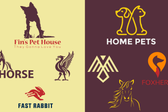 do modern, dog, pet, cat, animal and minimalist business logo design