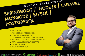 do restapi nodejs springboot laravel mongodb mysql postgresql