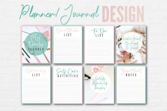 design minimalist planner, journal and workbook