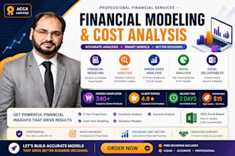 do financial modeling, cost analysis, breakeven, and ratio analysis in excel