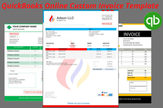 design quickbooks online and desktop custom invoice template