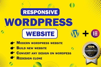 redesign, develop, duplicate or clone wix to wordpress by elementor pro
