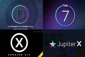 create divi, jupiterx, the7, xtheme wordpress website