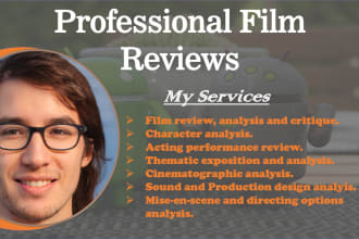 write a film review, film analysis, or movie review