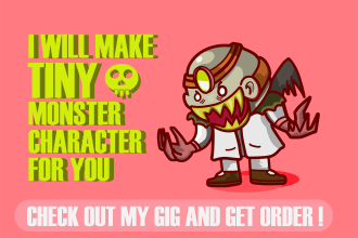 make tiny monster cartoon character for you