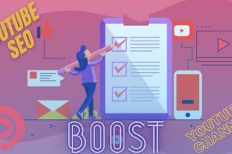 do seo audit,boost,optimize youtube video or channel ranking