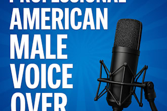 record a professional american male voice over