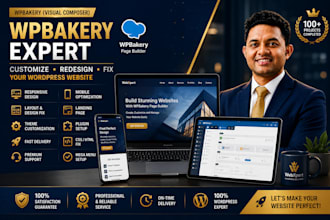 customize, redesign and fix wordpress wpbakery website