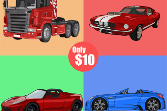 draw your car into vector cartoon