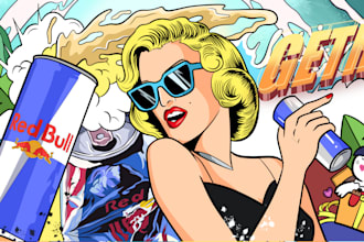 create a unique street pop art illustration