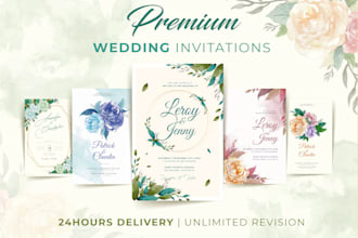 design your wedding invitation in watercolor floral style