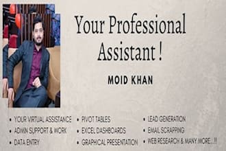 be your virtual assistant for excel data analysis and data entry