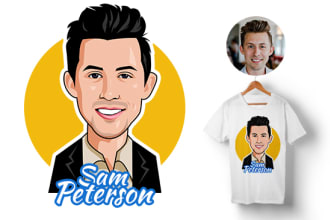 draw caricature cartoon for t shirt design from your photo