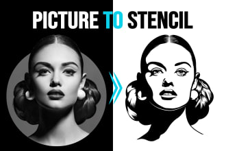turn your image, logo into a clean stencil, silhouette or line art vector style