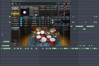 write complex and technical funk, rock, metal drums, beats, fills, solos etc