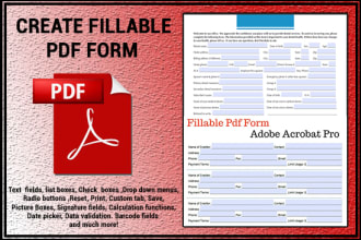 create and design fillable PDF form