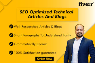 write SEO optimized technical articles and blogs