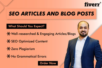 be your SEO article writer and blog post writer