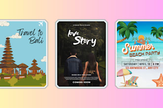 do professional poster design services, eyecatching, and custom creations