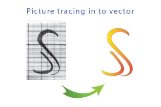 redesign logo in high pixel, tracing