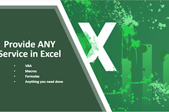 provide any service in microsoft excel