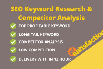 do profitable SEO keyword research and competitor analysis