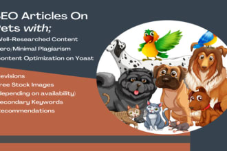 write SEO articles on dogs, cats, birds, and other pets