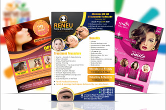 design beauty salon, fashion, promo flyer and price list