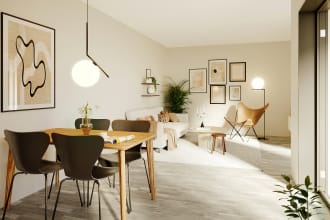 create rendering 3d realistic interior furniture house, shop