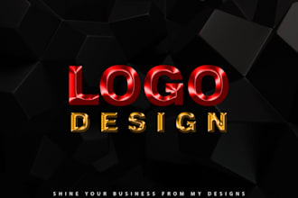 provide 3 unique shiny metallic logo design