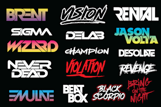 designs a typography, band , producer, dj logo